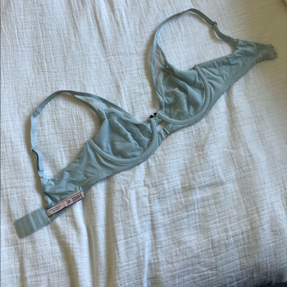 VICTORIA’S SECRET Unlined Elongated Demi Bra, Frosty Blue Dots, 34D - Picture 7 of 11